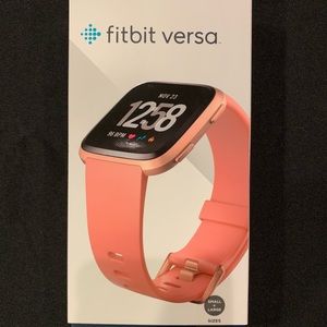 Fitbit Versa-Peach Band-Rose Gold Aluminum Case